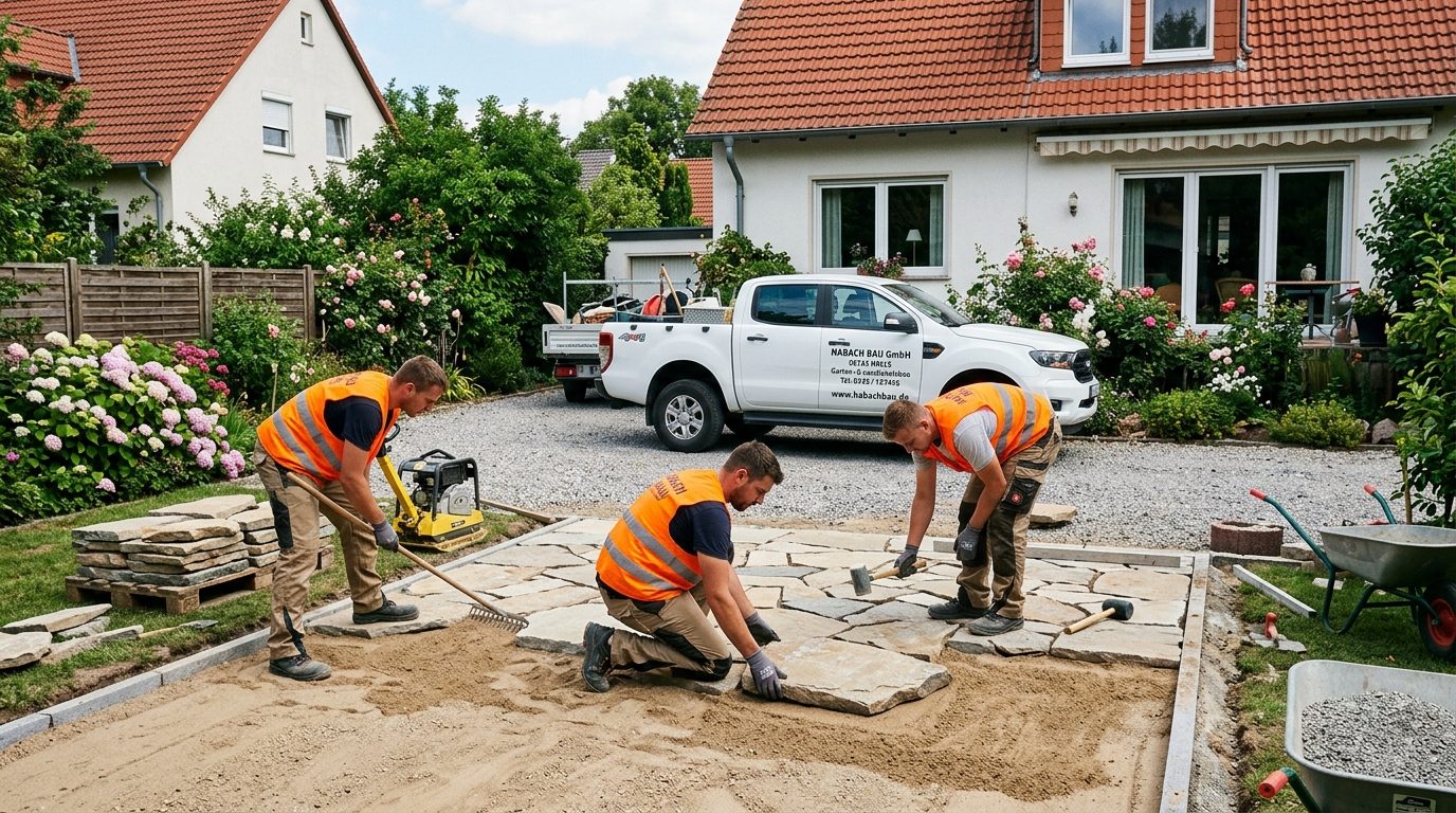 Terrassengestaltung Pflasterarbeiten Habach Bau