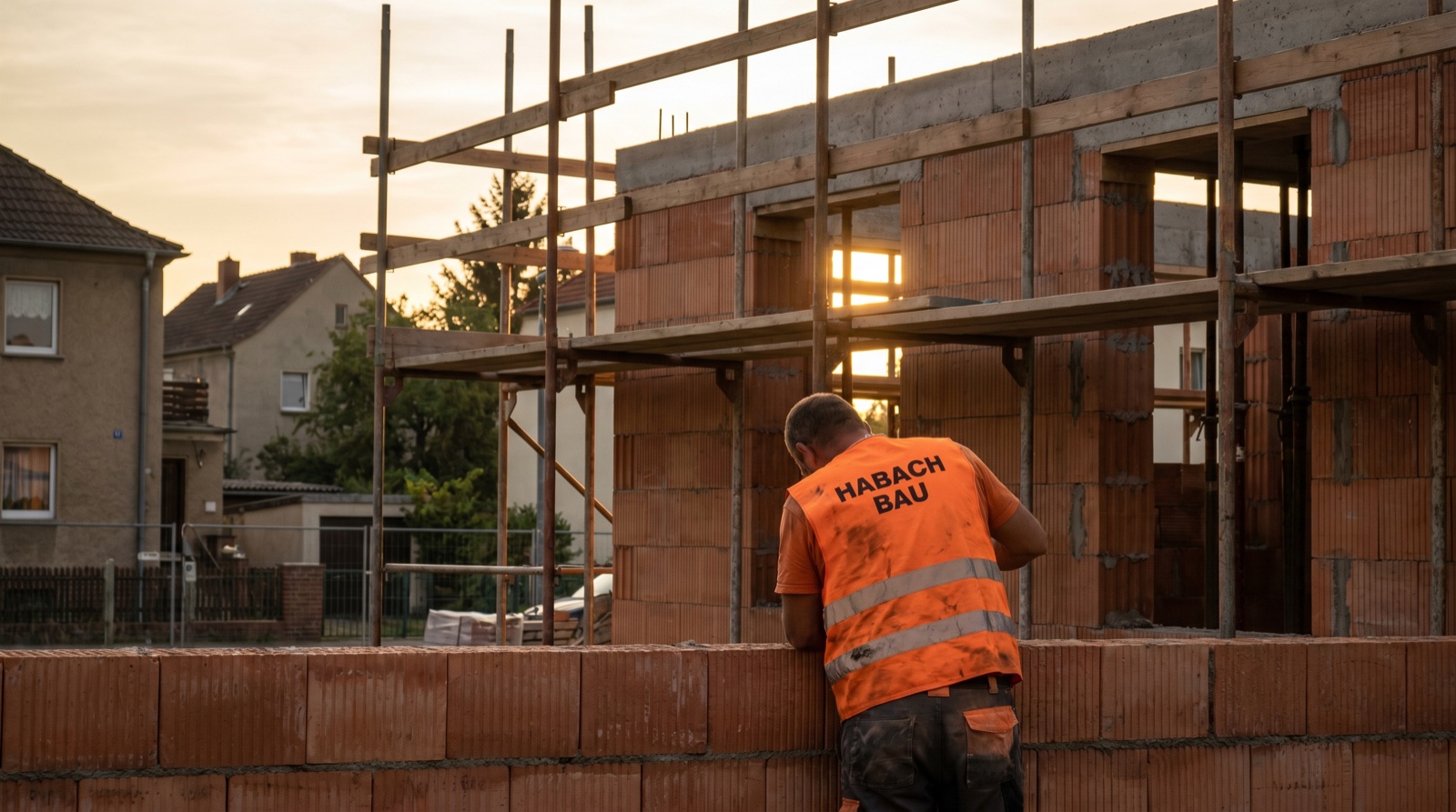 Hausbau Halle (Saale) – Habach Bau Maurer errichtet den Rohbau eines Einfamilienhauses