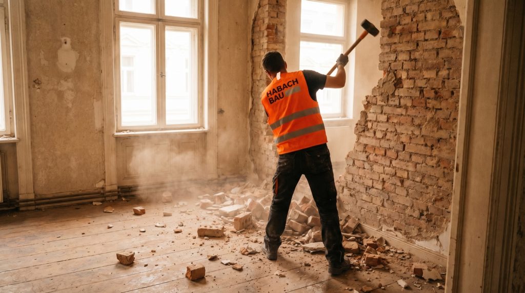 Abbruch und Entkernung von Innenwaenden durch Habach Bau