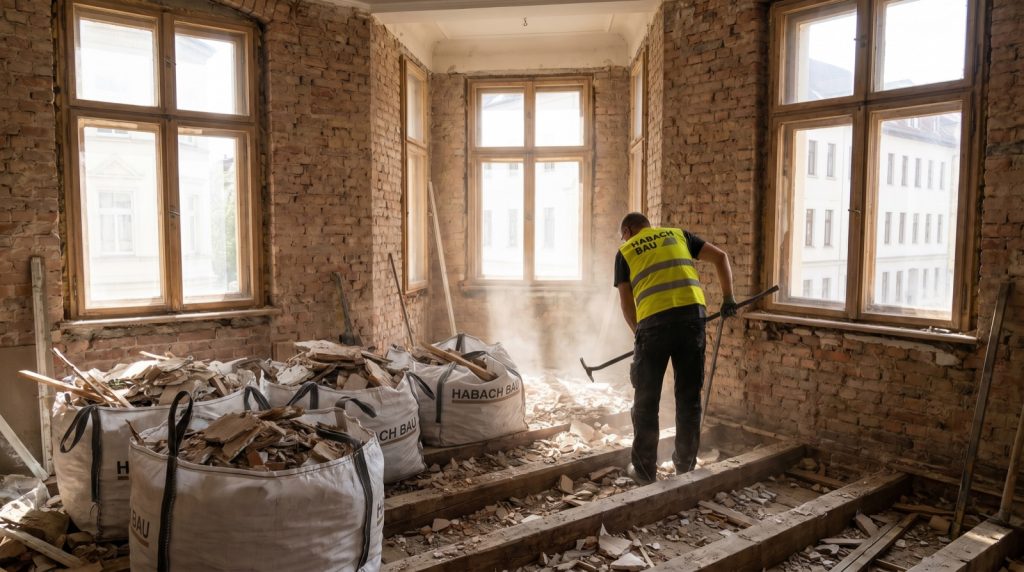 Entkernung einer Altbauwohnung in Halle durch Habach Bau