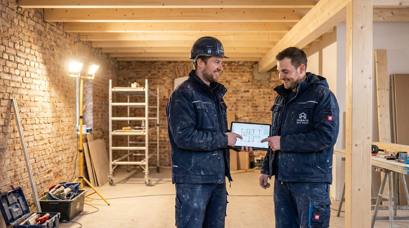 Habach Bau Team bei Projektplanung